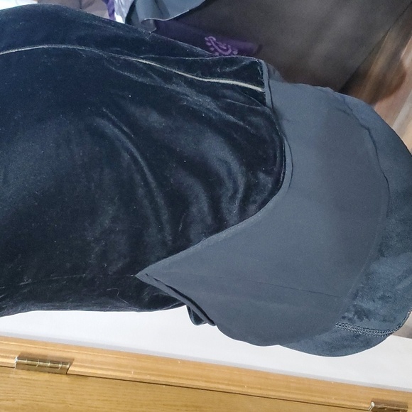 Armani exchange black sleeveless layered look velvet top - Picture 3 of 6